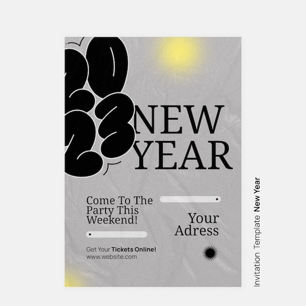 Free PSD flat design happy new year template