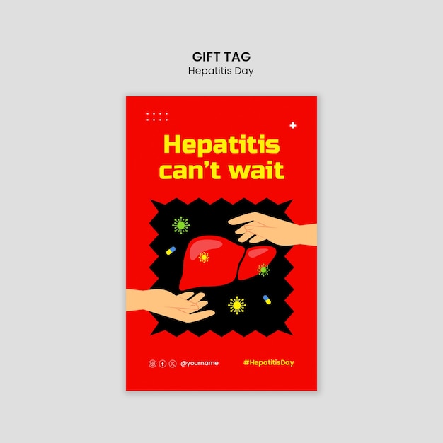 Free PSD flat design hepatitis day  awareness template