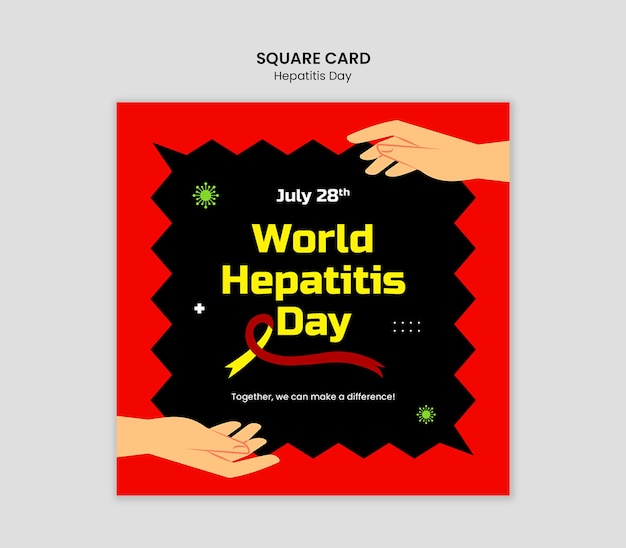 Free PSD flat design hepatitis day  awareness template