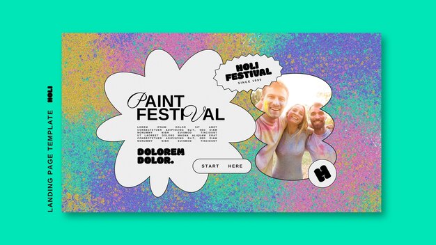 Flat design holi template