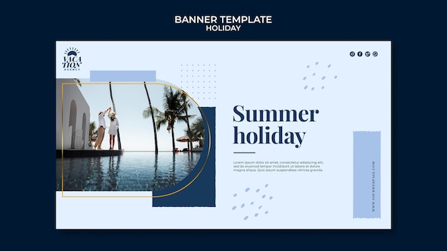 Free PSD flat design holiday banner template design