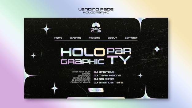 Free PSD flat design holographic template