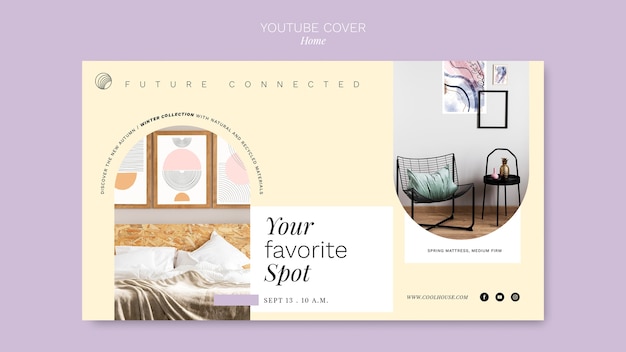 Flat design home design youtube cover