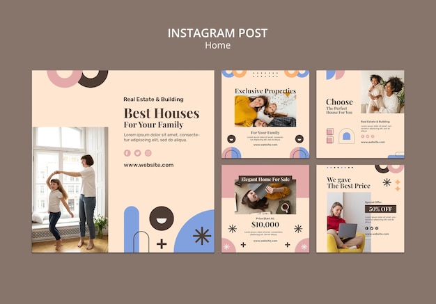 Free PSD flat design home template design