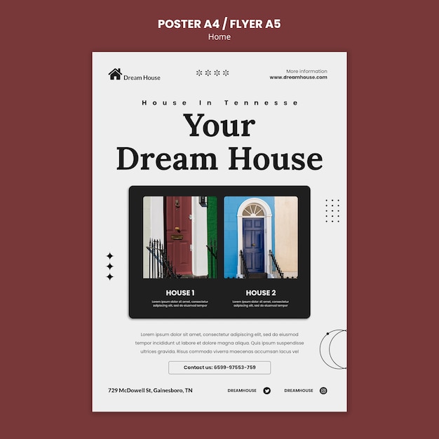 Free PSD flat design home template