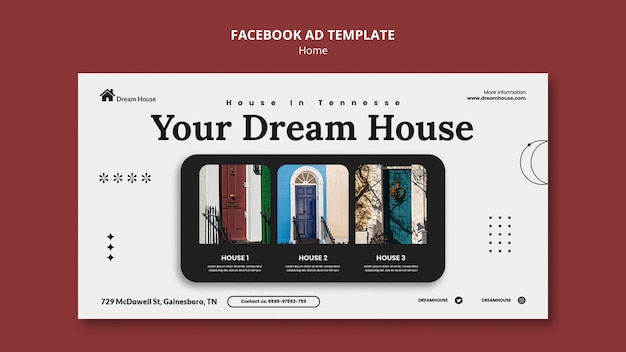 Free PSD flat design home template