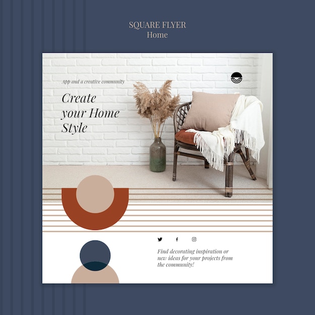 Flat design home template