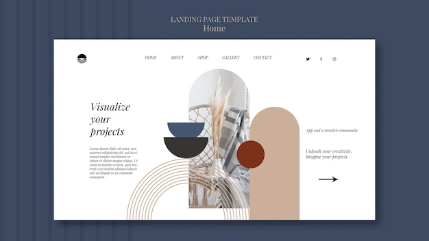 Flat design home template