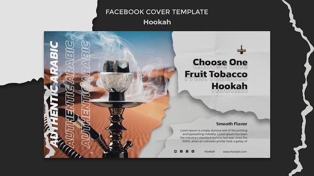 Free PSD flat design hookah design template