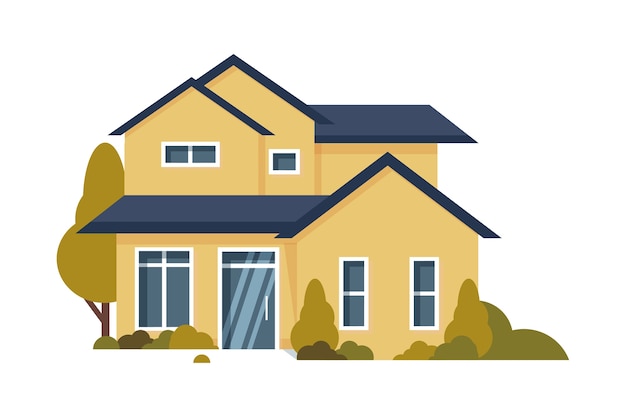 Flat design house illustration