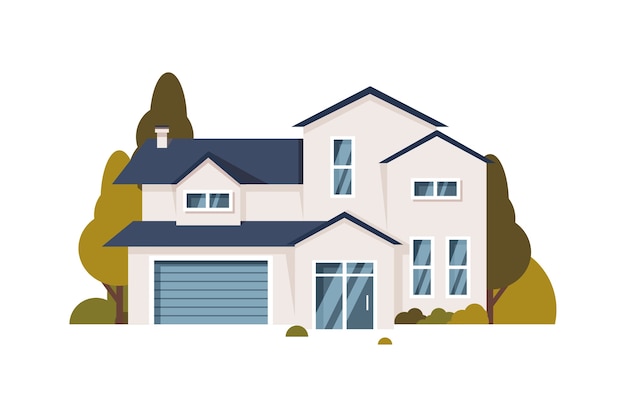 Flat design house illustration