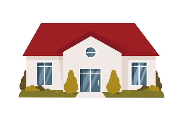 Flat design house illustration