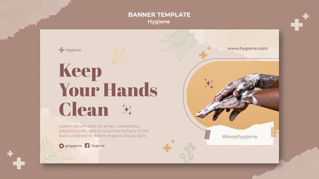 Free PSD flat design hygiene banner template