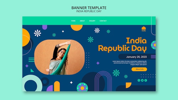 Free PSD flat design india independence day template