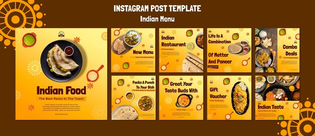 Flat design indian food template