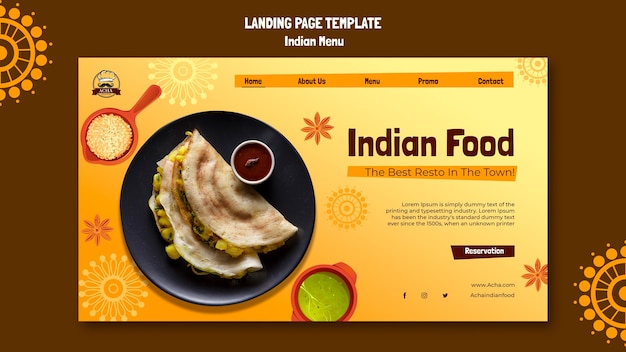 Flat design indian food template