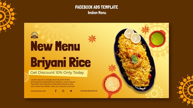 Flat design indian food template