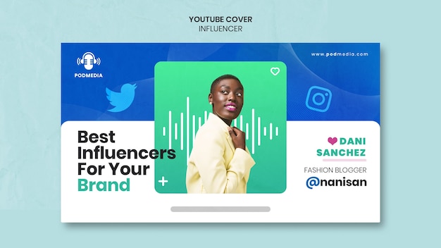 Flat design influencer template