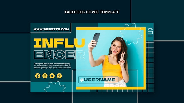 Flat design influencer template