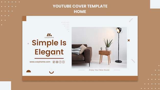 Free PSD flat design interior design youtube cover