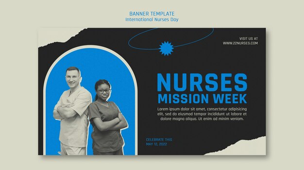 Flat design of international nurses day banner template