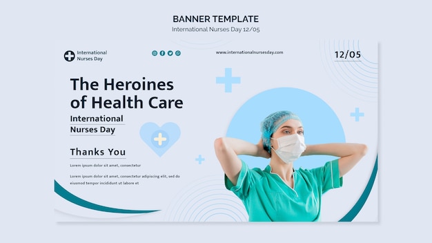 Free PSD flat design international nurses day template