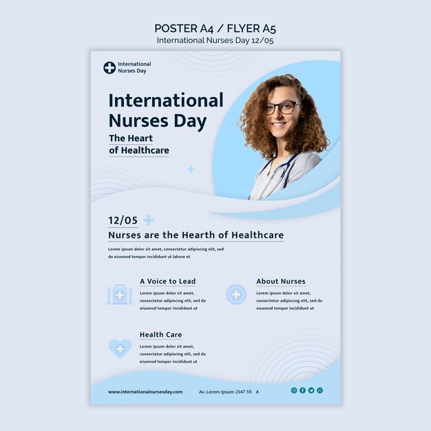 Flat design international nurses day template