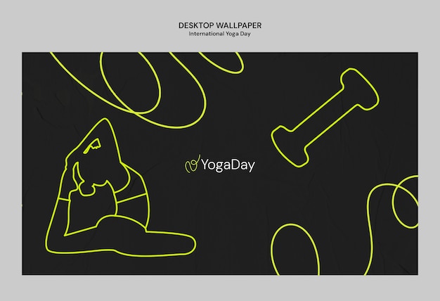 Free PSD flat design international yoga day template