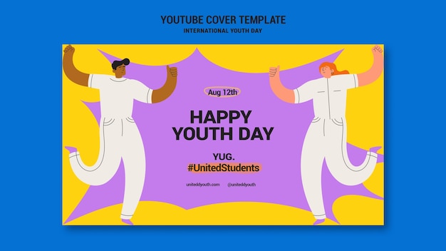 Free PSD flat design international youth day template