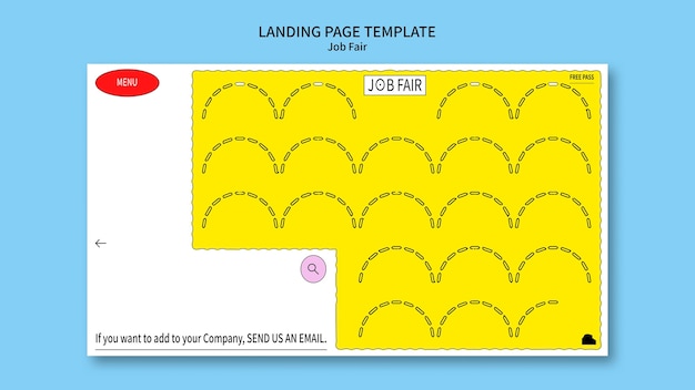 Free PSD flat design job fair landing page template
