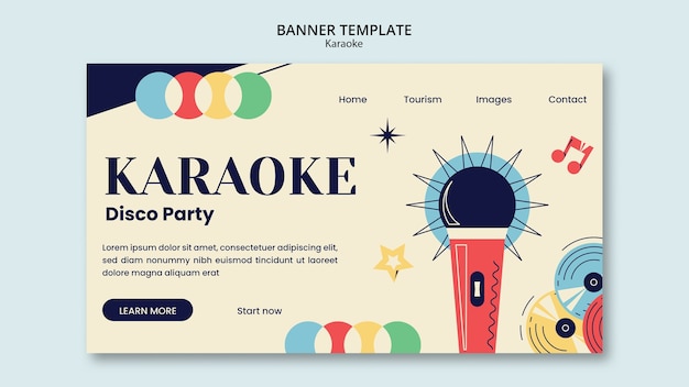 Free PSD flat design karaoke template