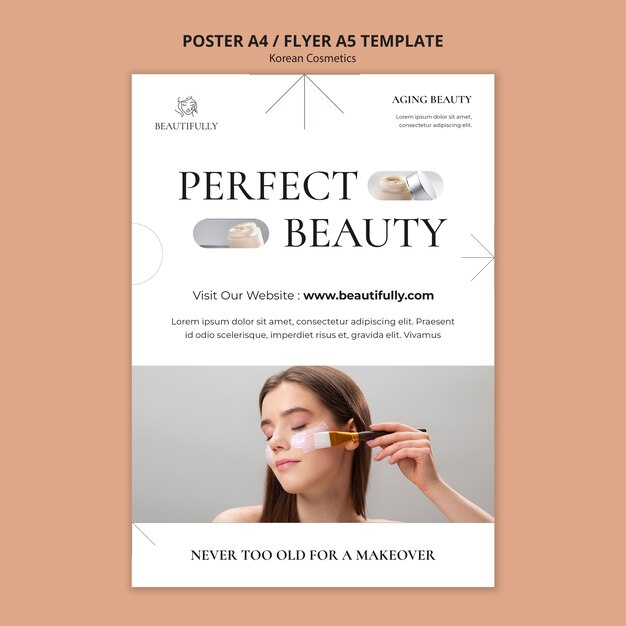 Flat design korean cosmetics template