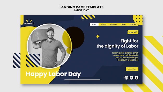 Flat design labor day template