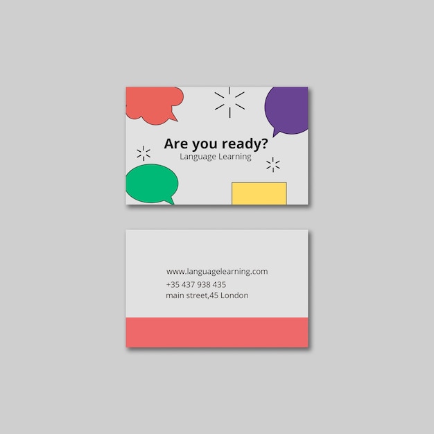 Flat design language learning template