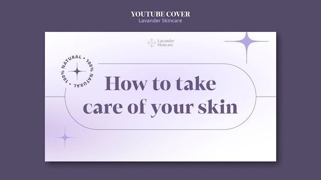 Free PSD flat design lavender skincare template