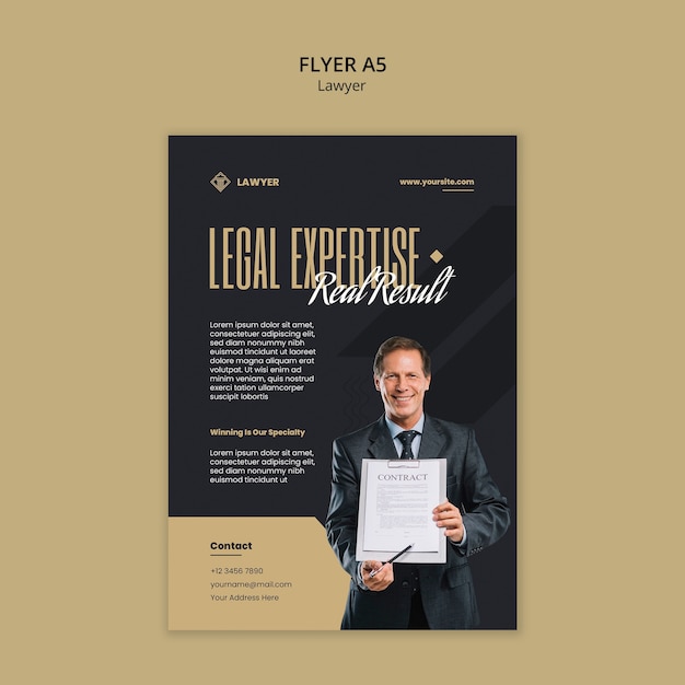 Free PSD flat design lawyer career template