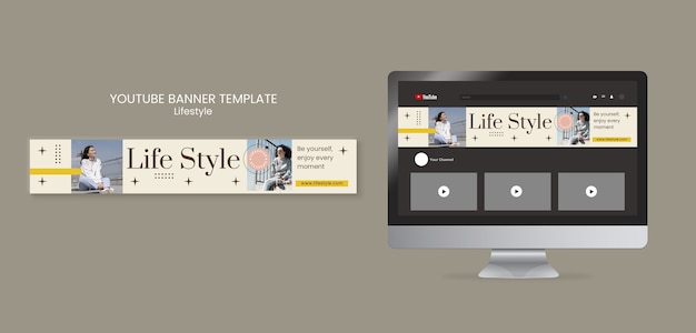 Free PSD flat design lifestyle template