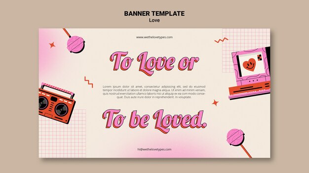 Flat design love type template