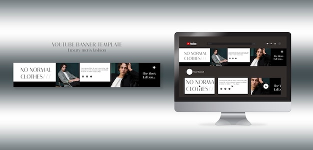 Flat design luxury men’s fashion youtube banner