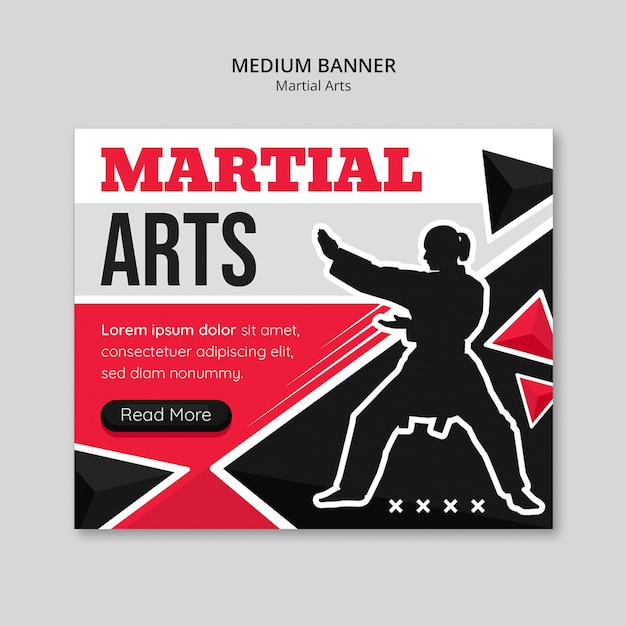 Free PSD flat design martial arts template