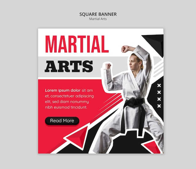 Free PSD flat design martial arts template