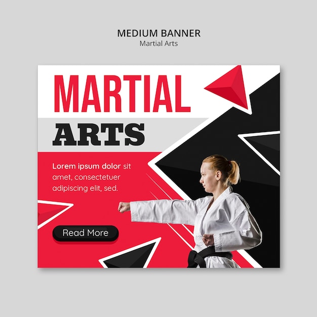 Free PSD flat design martial arts template