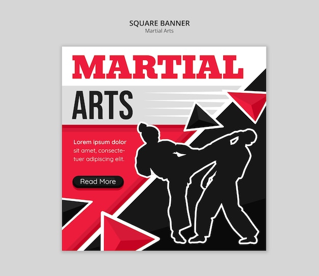 Free PSD flat design martial arts template