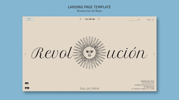 Free PSD flat design may revolution template