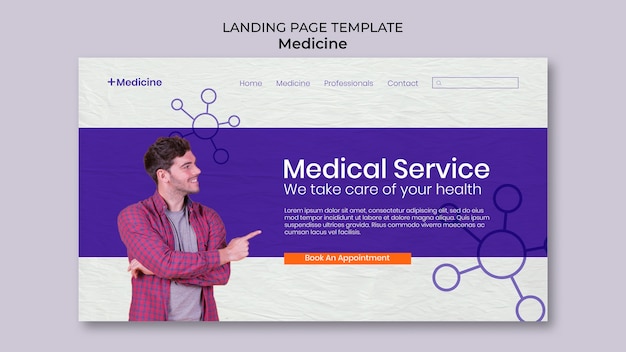 Free PSD flat design medical template design