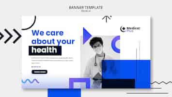 Free PSD flat design medical template design