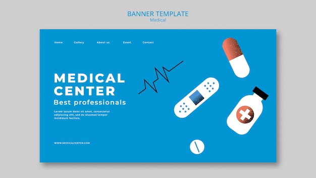 Flat design medical template