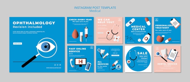 Flat design medical template