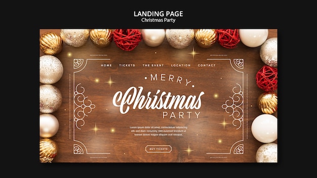 Free PSD flat design merry christmas template