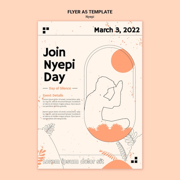 Free PSD flat design minimal nyepi template